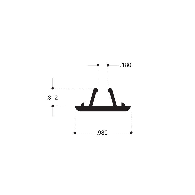 FHC Showcase Snap-In Dust Strip 144" Long Extrusion *DISCONTINUED*