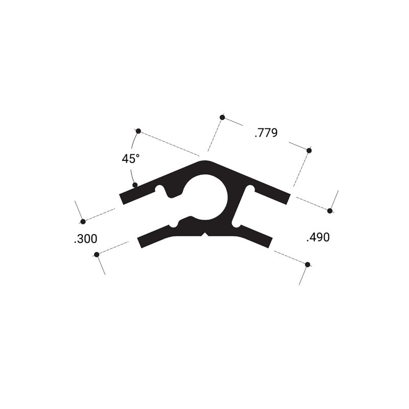 FHC Vertical 45 Degree Upright Aluminum Extrusion For Octagon Showcase