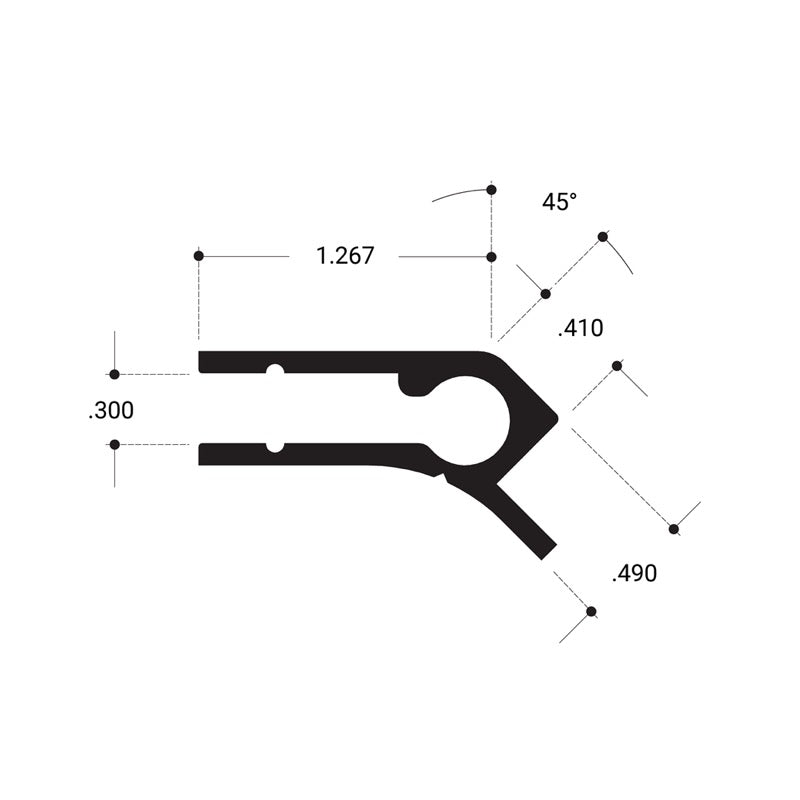 FHC Vertical 45 Degree Hinged Door Upright Extrusion 144" Long Aluminum
