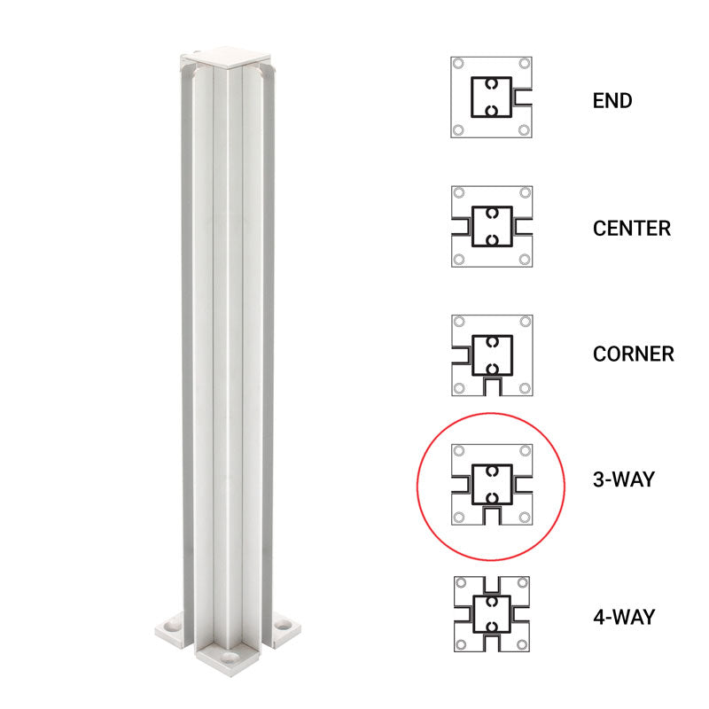 FHC 12" 3-Way Standard Partition Post
