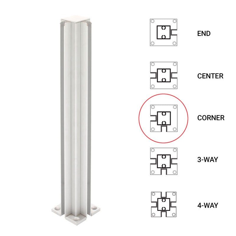 FHC 12" Corner Standard Partition Post