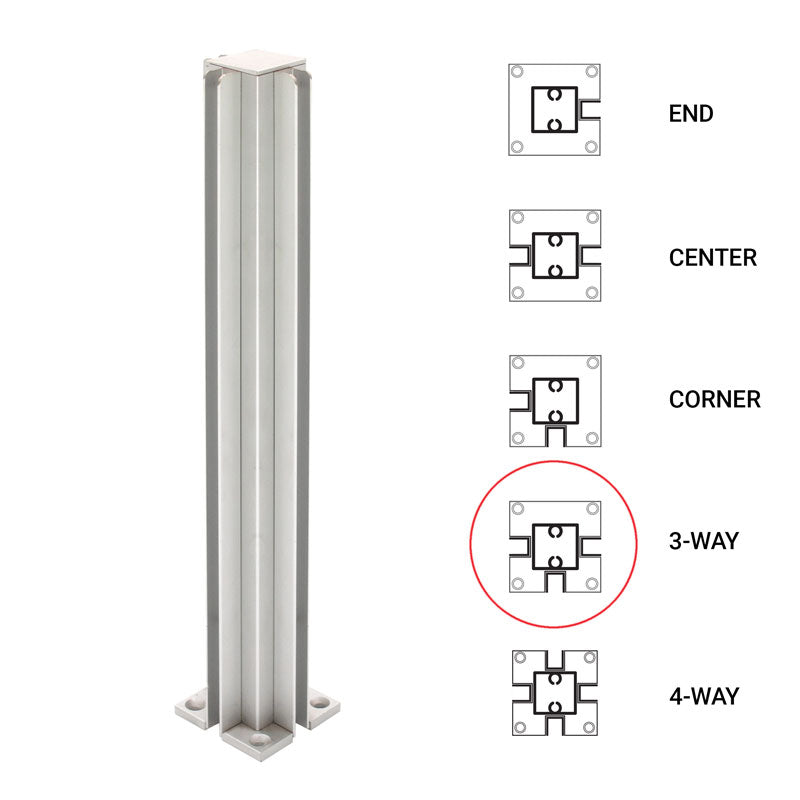 FHC 12" 3-Way Standard Partition Post