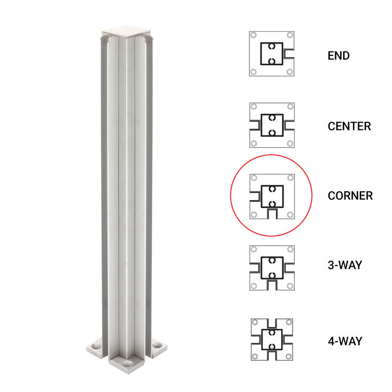 FHC 12" Corner Standard Partition Post