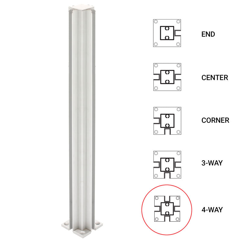 FHC 18" 4-Way Standard Partition Post