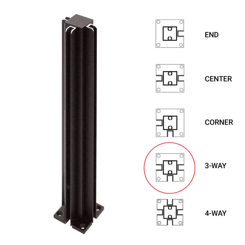 FHC 12" 3-Way Standard Partition Post