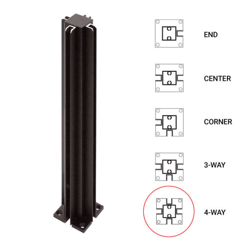 FHC 12" 4-Way Standard Partition Post