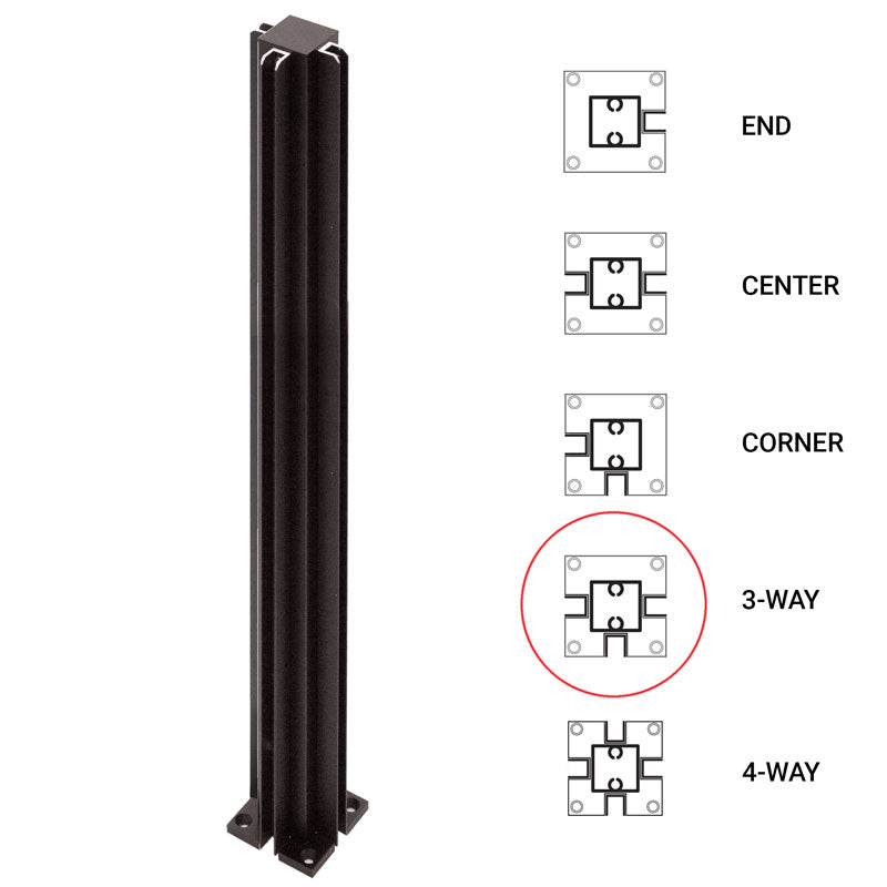 FHC 18" 3-Way Standard Partition Post