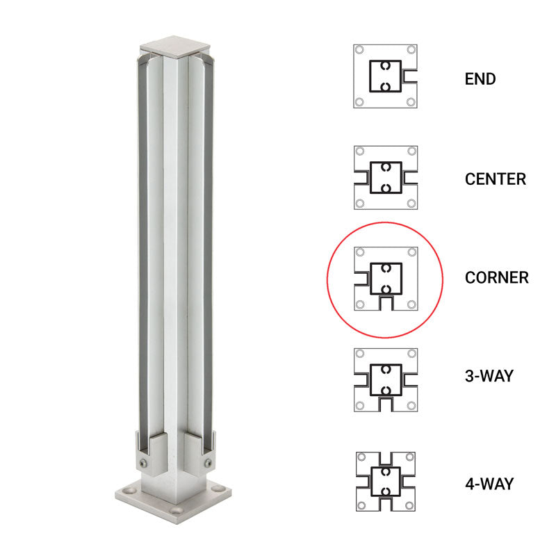 FHC 12" Corner 1" Air Space Partition Post