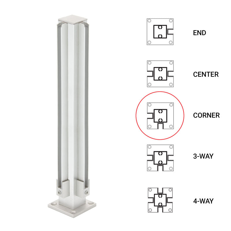 FHC 12" Corner 1" Air Space Partition Post