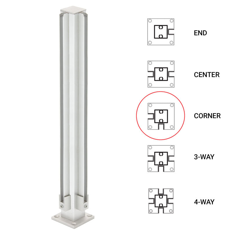 FHC 18" Corner 1" Air Space Partition Post