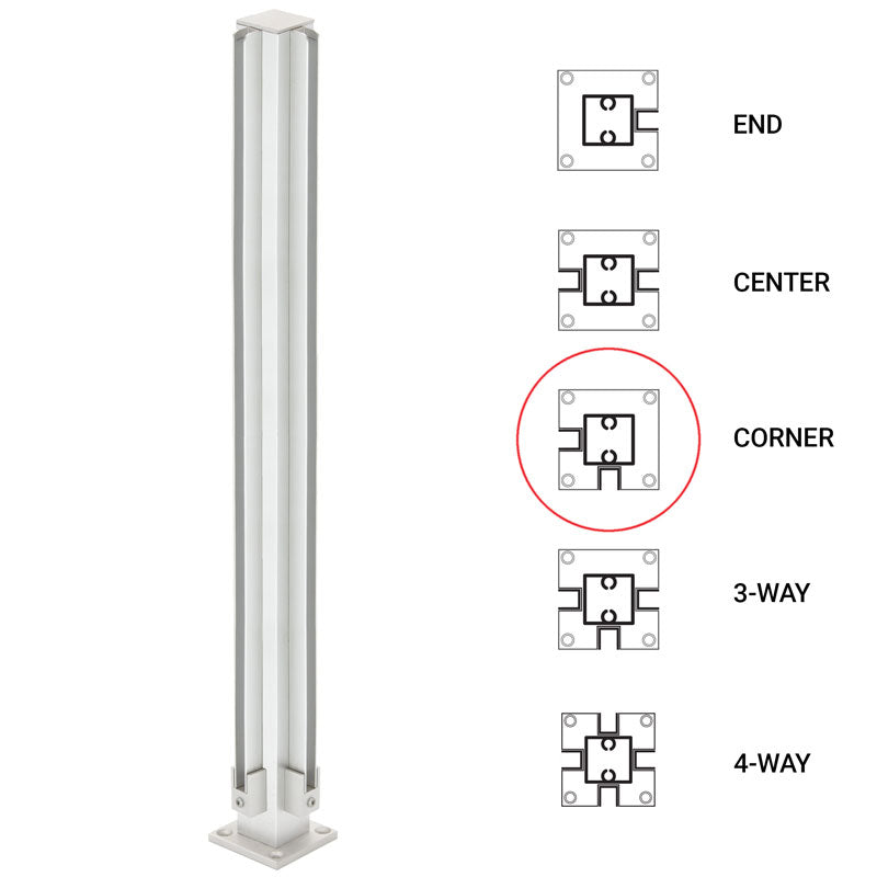 FHC 24" Corner 1" Air Space Partition Post