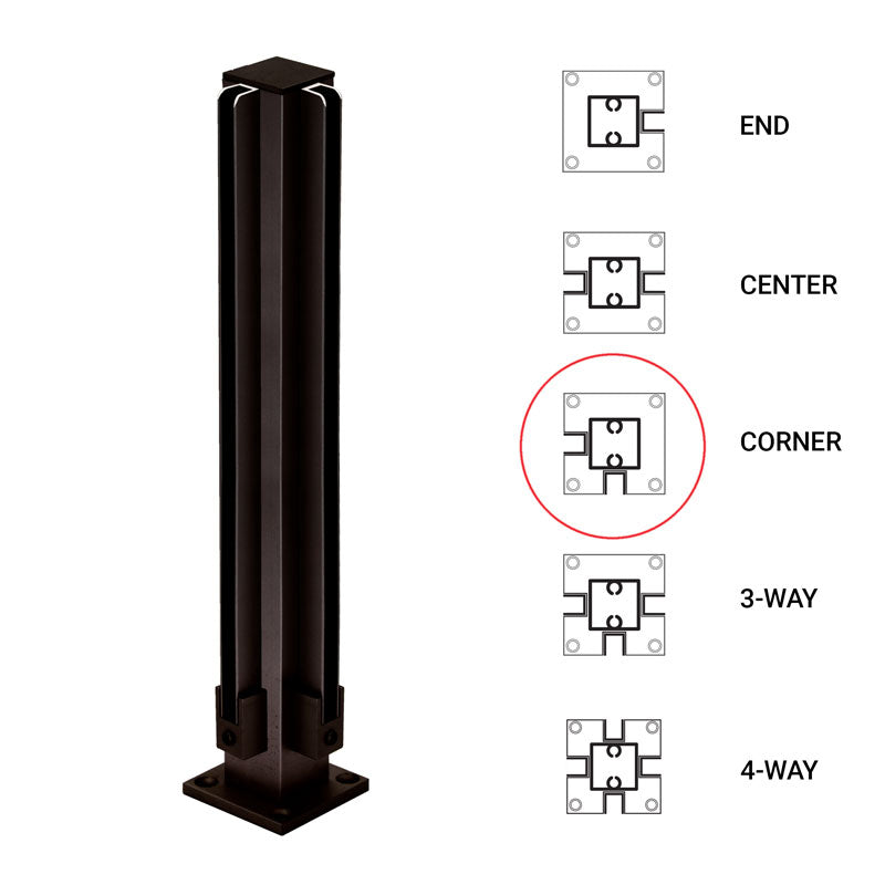 FHC 12" Corner 1" Air Space Partition Post