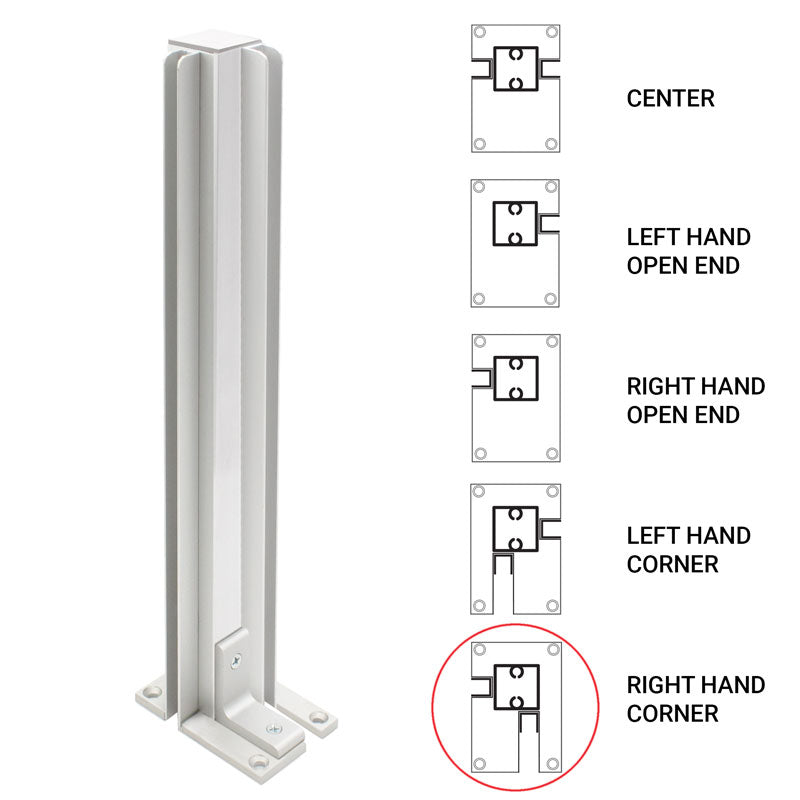 FHC 18" Corner Heavy Duty Partition Post