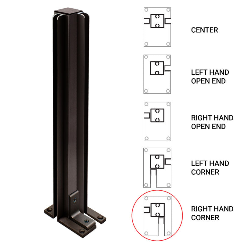 FHC 18" Corner Heavy Duty Partition Post