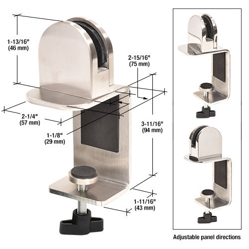 CRL Stainless Round C-Clamp Acrylic or Glass