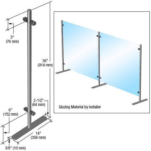 CRL Round Portable Partition 1" (25 mm) Diameter