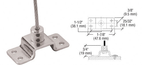 CRL Plated Fixed Base Floor Fitting for Cable Display System