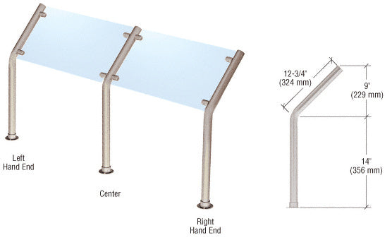 CRL Style 10 Slimline Series Fixed Glass on Slant Only Sneeze Guard