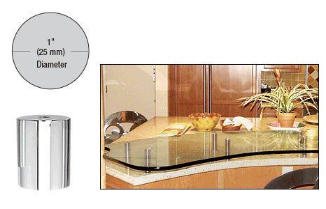 CRL 316 Brushed Stainless 1-1/4" Diameter Adjustable Length Standoff Base