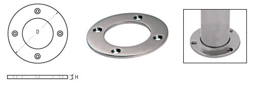 CRL Round Base Plate for 2" Round Tubing