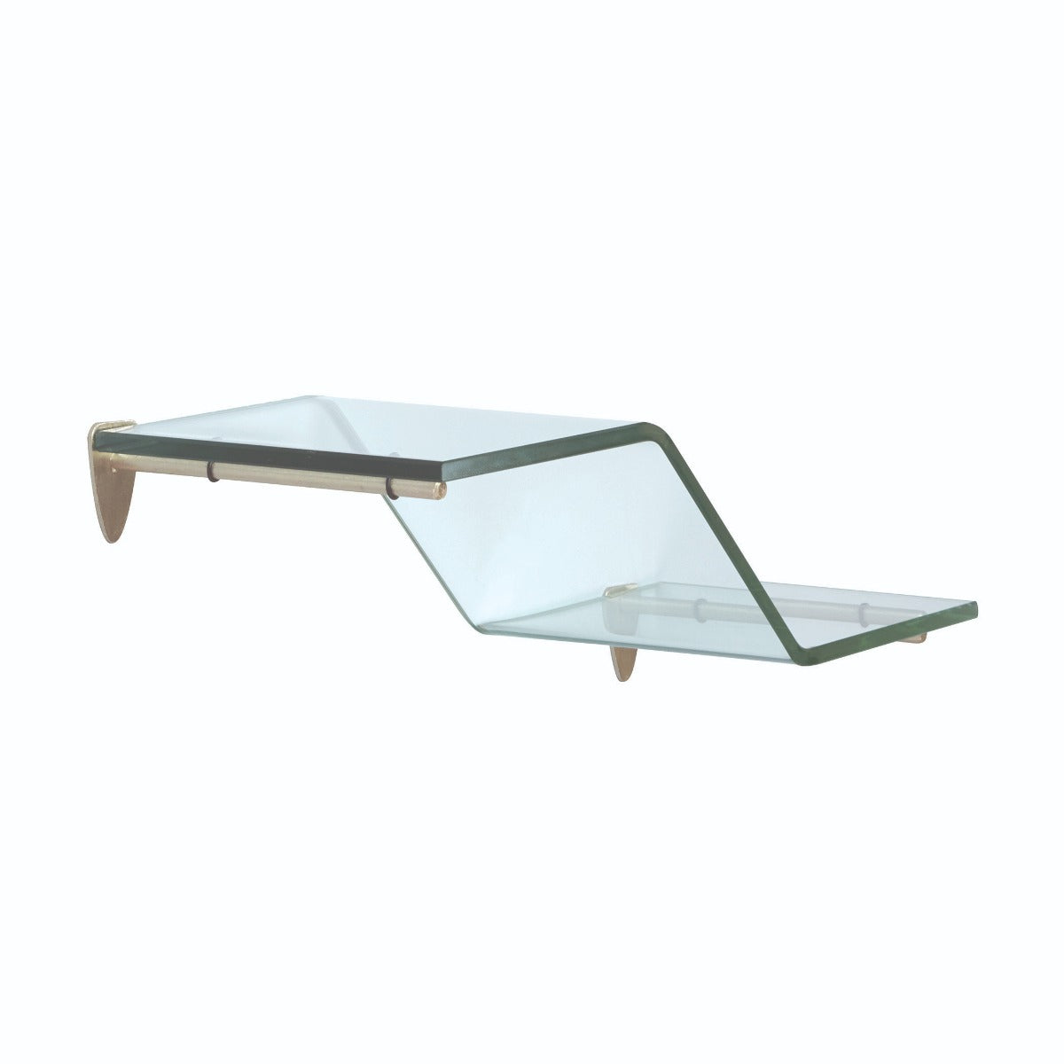 FHC 6" X 18" Wave Glass Shelf - Satin Nickel