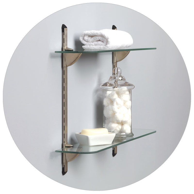 FHC Adjustable Glass Shelf Kit 5-1/2" X 23-1/2" - Satin Nickel