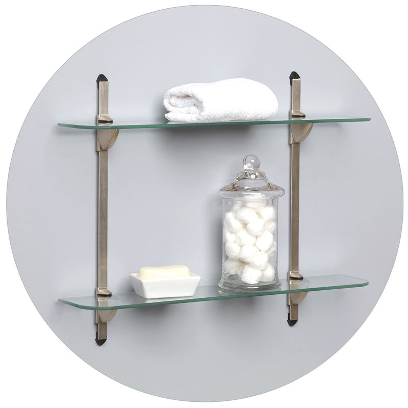 FHC Adjustable Glass Shelf Kit 5-1/2" X 23-1/2" - Satin Nickel