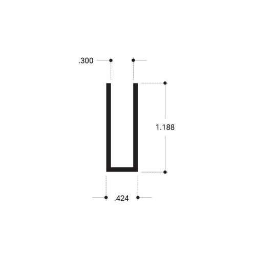 FHC Top/Bottom Channel 1/4" Glass 144" Long