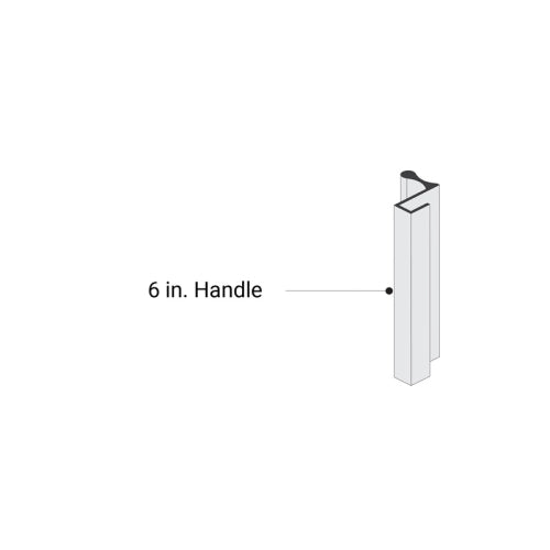 FHC 6" Pull With 7/16" Lip For Sliding Glass Doors Aluminum