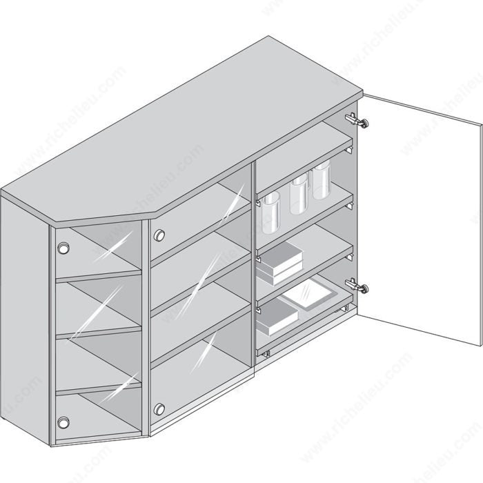 94° Screw-On Glass Door Hinge - Self-Closing
