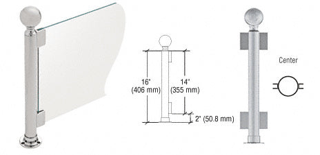 CRL 16" Round PP04 Elegant Series Counter/Partition Center Post With Air Space