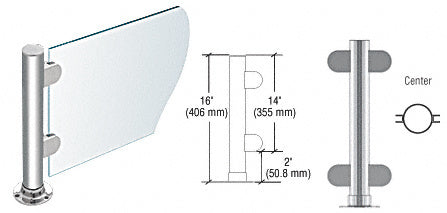CRL 16" Round PP06 Elegant Series Counter/Partition Center Post With Air Space