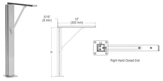 CRL Plaza Series Sneeze Guard Post with Top Shelf, 12", 18" or 24" Height