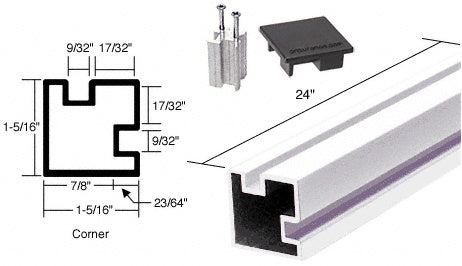 CRL 24" Corner Aluminum Counter Post