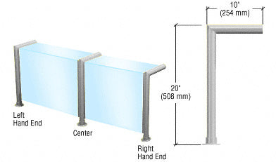 CRL Elegant Series Glass on Front and Top Shelf Sneeze Guard