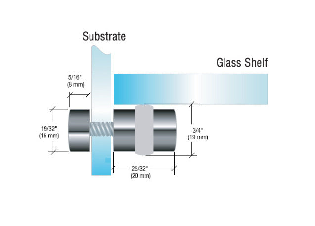 CRL Plated Glass Shelf Rest
