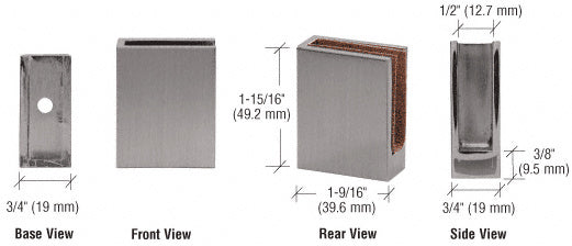 CRL Fixed Plate Corner Clamp for 1/4" to 3/8" Glass
