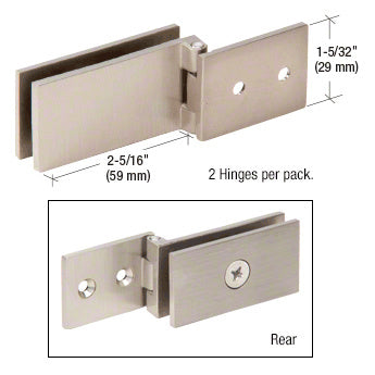 CRL Light Duty Frameless Cabinet Door Hinge - Square Corner Style