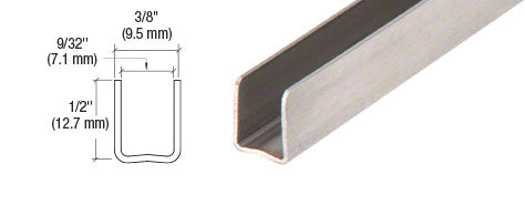 CRL Stainless 1/4" Radiused Back U-Channel - 98"