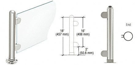 CRL 18" Round PP07 Elegant Series Counter/Partition End Post with Air Space