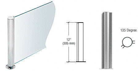 CRL 12" Round PP08 Elegant Series Counter/Partition 135 Degree Post