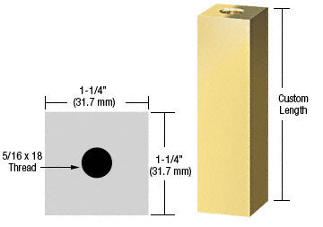 CRL 1-1/4" Square Standoff Base Custom Length