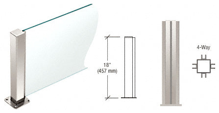 CRL 1-1/2" Square PP43 Plaza Series Counter/Partition Post Additional Image - 25