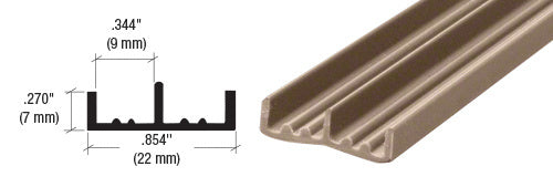CRL Lower Plastic Track for 1/4" Sliding Panels