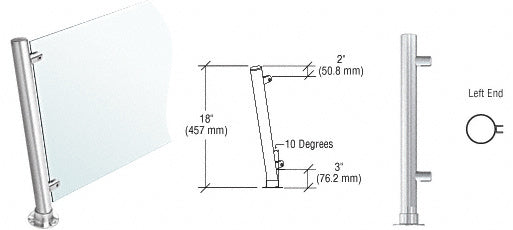 CRL 18" High 1-1/2" Round PP46 Contemporary Series Slant Front Counter/Partition Additional Image - 5
