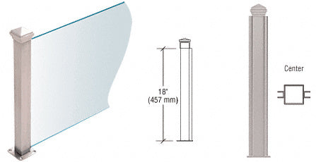 CRL 1-1/2" Square PP44 Plaza Series Counter/Partition Post Additional Image - 6