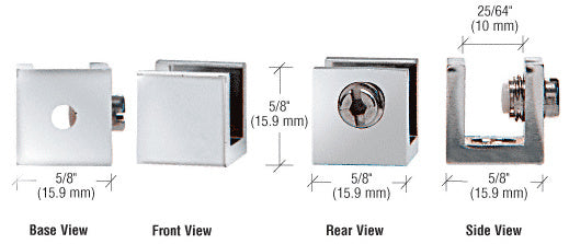 CRL Small Set Screw Clamp for 1/4" to 5/16" Glass - 10/Pk