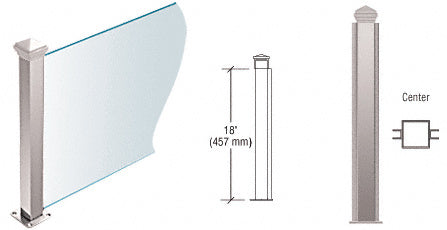 CRL 1-1/2" Square PP44 Plaza Series Counter/Partition Post Additional Image - 7