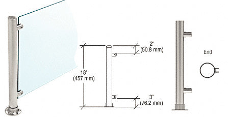 CRL 18" High 1-1/2" Round PP45 Contemporary Series Straight Front Counter/Partition Additional Image - 3