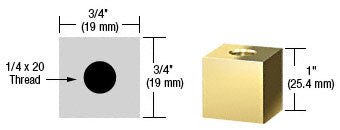 CRL 3/4" Square Standoff Base 1" Long